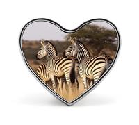 Zebras On South Africa Fashion Brooch Pin - White Panther 1 Inch Cute Enamel Heart Badges, Metal Lapel Pins for Men & Women, Decorative Metal Pinback for Hats, Shirts, Bags, Jackets & Accessories