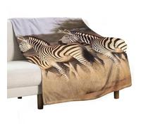 Zebras On South Africa Flannel Throw Blanket - 30"x50" Soft Lightweight Plush Blanket for Couch Bed Sofa, Oversized Camping Travel Blankets, Machine Washable Home Decor Gift for Men Women