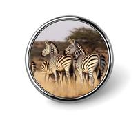 Zebras On South Africa Lapel Pin for Men Violin Sheet Music Fashion Brooch Pin -Cute Enamel Badges, Aluminum Alloy Metal Pinback for Hats, Shirts, Bags, Jackets & Accessories (1 Inch Round Button Pins