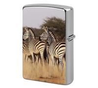 Zebras On South Africa Lighter Case Double-Sided Graffiti Lighter Holder - Metal Lighters Protective Cover, Universal Fit for Standard Lighters, Stylish Gift for Men & Women