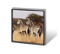 Zebras On South Africa Rottweiler Wallpaper Lapel Pin for Men Women Square Fashion Brooch Pin - Cute Enamel Badges, Aluminum Alloy Metal Pinback for Hats, Shirts, Bags, Jackets & Accessories
