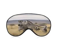 Zebras on South Africa Sleep Eye Mask for Side Sleeper Luxury Eye Cover Eyeshade with Adjustable Strap Relaxing Zero Pressure Sleeping Mask Light Blocking Night Blindfold for Travel