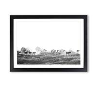 Zebras Roaming in Kenya in Abstract Framed Print | A2 Black Framed Wall Art | Ready to Hang | Abstract Animal Picture | Living Room Bedroom Lounge Office