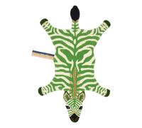 Zèbre Grassy wool rug Green S