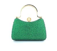 zebrum Ladies Evening Clutch Bag Designer Evening Handbag Party Clutch Purse Purse, Complete with Diamante Green