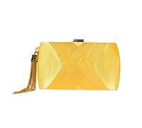 zebrum Womens Evening Clutch Bag Designer Evening Handbag Hand Bag,Lady Party Wedding Clutch Purse(Elegant Tassel-Yellow)