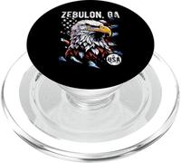 Zebulon Georgia Patriotic Eagle USA Flag Distressed Design PopSockets PopGrip for MagSafe