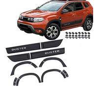ZEC AUTO Fender Flares & Side Door Moulding Kit Compatible with Dacia Duster 2018-2023, Heavy-Duty Matte Black ABS Plastic Wheel Arch Covers, Off-Road Exterior Body Cladding Accessory Set