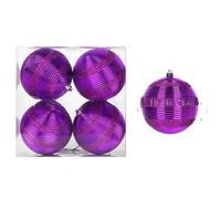 Zeceouar Christmas Decorations Clearance!Striped Christmas Ball Set Shatterproof Christmas Balls Christmas Tree Decorations(10Cm X 4Pcs)