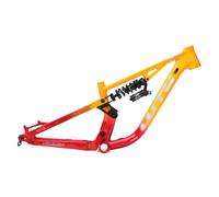 ZECHAO 24in All Terrain Suspension Off-road Frame Aluminium Alloy Thru Axle 12 * 148mm Mountain Bike 44-56mm Head Tube Routing Internal(Red yellow)