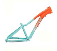 ZECHAO 26inch Hardtail Mountain Bike Frame, Aluminum Alloy Rigid Frame DH/XC Thru Axle 12 * 142mm Disc Brake Frame(Green orange)