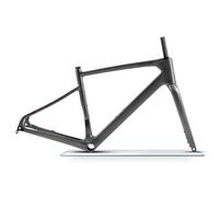 ZECHAO 700C Carbon Fiber Frame,Road Bike Frameset Disc Brake 12x100/12x142mm Thru Axle With Fork Internal Routing(Gray,54cm)