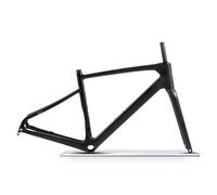 ZECHAO 700C Carbon Fiber Frame,Road Bike Frameset Disc Brake 12x100/12x142mm Thru Axle With Fork Internal Routing(Black,54cm)