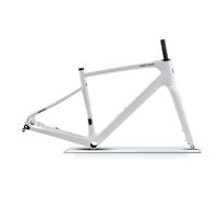 ZECHAO 700C Carbon Fiber Frame,Road Bike Frameset Disc Brake 12x100/12x142mm Thru Axle With Fork Internal Routing(White,48cm)