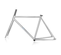 ZECHAO 700C Fixed Gear Bike Frames, QR 100mm/120mm C Brake Frame Racing Track Bicycle Frame 50/52/55CM Cr-Mo Steel Bike Frameset(Silver,50cm)
