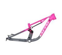 ZECHAO Aluminium Alloy 24in Mountain Bike Soft Tail Frame, Thru Axle 12 * 148mm All Terrain Suspension Off-road Frame Seat Tube 31.6mm(Pink,No shock absorber)