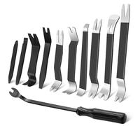 Zecirl 11 PCS AutoTrim Removal Tool Kit, Metal Pry Tool Auto Fastener Remover Pry Bar Set Trim Remover Kits for Vehicle Door Panel, Audio Radio Panel, Dashboard Repair Kit