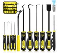 Zecirl 11pcs Mechanical Pick and Hook Tool Set, Automotive Hook Tool with Telescopic Magnetic Pickup Gasket, Scraper, Fastener Remover for Hoses