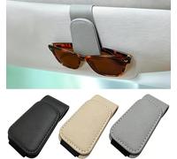 Zecirl 2 Pack Sunglass Holder for Car Visor Magnetic Leather Visor Sunglasses Clip Eyeglass Hanger Clip for Car Sun Visor Grey