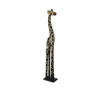 Zeckos Hand-Carved 36-Inch Tall Hand-Stained Brown Wood Giraffe Sculpture: A Striking Safari Home Decor Accent, Perfectly Blending Artistry and Nature's Beauty