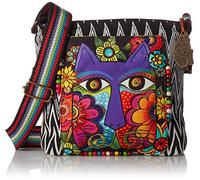 Zeckos Laurel Burch Crossbody Bag, 13.5 by 4 by 10-Inch, Blossoming Feline