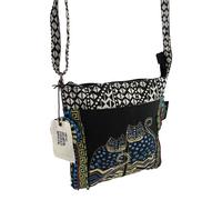 Zeckos Laurel Burch Spotted Cats Crossbody Tote with 10 x 10-inch Zipper Top and 25-inch Strap