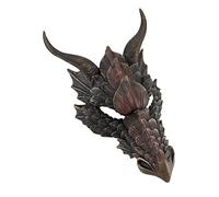 Zeckos Metallic Bronze Finish Dragon Head Wall Mask Medieval Decor