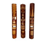 Zeckos Set of 3 Tiki Mask Wall Sculptures, Hawaiian Gods, 40 Inch