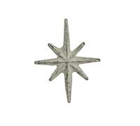 Zeckos Set of 6 Antique White Finish Cast Iron Starburst Drawer Pulls - Mid Century Modern Cabinet Knobs for Vintage Charm and Functionality, Perfect for MCM Decor, 2.75 Inches High