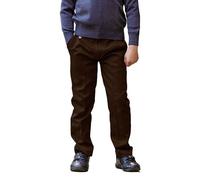 ZECO Boy's Slim Fit Elasticated Waist School Trousers (3-17 Years) Brown