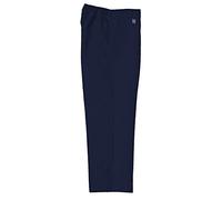 Zeco Half Elastic Standard Fit School Trousers, Navy Age 8-9, 24-25in/61-64cm Waist, 32in Outer Leg.
