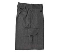 Zeco sold by Essential Wear School Boys Uniform Cargo Long Shorts Trousers Age 4-13 Years Grey Navy (Age 11/12 Years, Grey)