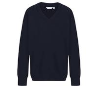 ZECO Unisex Kids Cotton Mix Knitted V Neck School Jumper (Kids: 3-13+ Years, Adults: XS to 3XL) Navy Blue