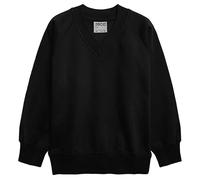 ZECO Unisex Kids V Neck School Uniform Sweatshirt for Boys & Girls (3-13+ Years) Black
