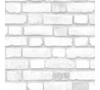 Zed Décor Zed Decor Chalk White Brick Effect Vinyl Wallpaper 621015