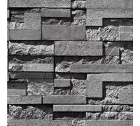 Zed Décor Zed Decor Charcoal/grey Slate Stone Brick Effect Smooth Vinyl Wallpaper Hm12-1305