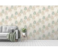 Zed Décor Zed Decor Linen Palm Sage & Soft Gold Wallpaper - Chic Leaf - Linen Effect Neutral Background - Textured - Contemporary Wallpaper