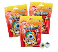 ZED Glubscher Bubble Gums 3x 8-Pack - Fruity Chewing Gums with Liquid Center (201g) - Creepy Eyeball Design - Perfect for Halloween, Candy Bars, Kids’ Parties, Party Bags & Giveaways