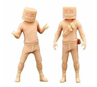 ZEDACA (2 Pcs 1:64 Marshmallow Cube Man Miniature Sand Table Villain Scene Figure White Model Need to Be Colored by Yourself