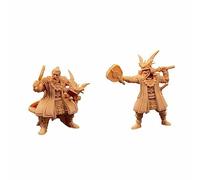 ZEDACAKAI (2 Pcs 1/72 Figure Samurai retro soldiers Model Miniature scene GK Need To Be Colored By Yourself