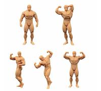ZEDACAKAI (5 Pcs 1/64 Figure Gymnastics Fitness Male Athletes Model Miniature scene GK Need To Be Colored By Yourself