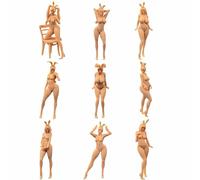ZEDACAKAI (9 Pcs 1/72 Figure Sexy girl attitude Model costumes Miniature scene GK Need To Be Colored By Yourself