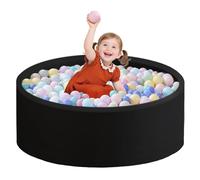 Zedachica Ball Pit for Toddlers 1-3 Memory Foam Ball Pits 35.4''x11.81'' Baby Ball Pit Indoor and Outdoor Game Round Play Ball Pool For Children for Girls and Boys (Black, NO Balls)
