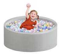 Zedachica Ball Pit for Toddlers 1-3 Memory Foam Ball Pits 35.4''x11.81'' Baby Ball Pit Indoor and Outdoor Game Round Play Ball Pool For Children for Girls and Boys (Grey, NO Balls)