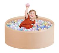 Zedachica Ball Pit for Toddlers 1-3 Memory Foam Ball Pits 35.4''x11.81'' Baby Ball Pit Indoor and Outdoor Game Round Play Ball Pool For Children for Girls and Boys (Beige, NO Balls)