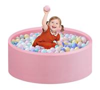 Zedachica Ball Pit for Toddlers 1-3 Memory Foam Ball Pits 35.4''x11.81'' Baby Ball Pit Indoor Game Round Play Ball Pool For Children for Girls and Boys (Pink, NO Balls)