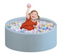 Zedachica Ball Pit for Toddlers 1-3 Memory Foam Ball Pits 35.4''x11.81'' Round Play Ball Pool For Children for Girls and Boys (Baby Blue, NO Balls)