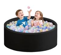 Zedachica Ball Pit for Toddlers 1-3 Memory Foam Ball Pits 47.24''x15.75'' Baby Ball Pit Indoor and Outdoor Game Round Play Ball Pool For Children for Girls and Boys (Black, NO Balls)