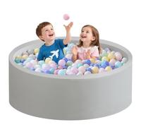 Zedachica Ball Pit for Toddlers 1-3 Memory Foam Ball Pits 47.24''x15.75'' Baby Ball Pit Indoor and Outdoor Game Round Play Ball Pool For Children for Girls and Boys (Grey, NO Balls)