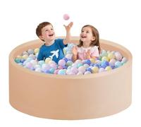 Zedachica Ball Pit for Toddlers 1-3 Memory Foam Ball Pits 47.24''x15.75'' Baby Ball Pit Indoor and Outdoor Game Round Play Ball Pool For Children for Girls and Boys (Beige, NO Balls)